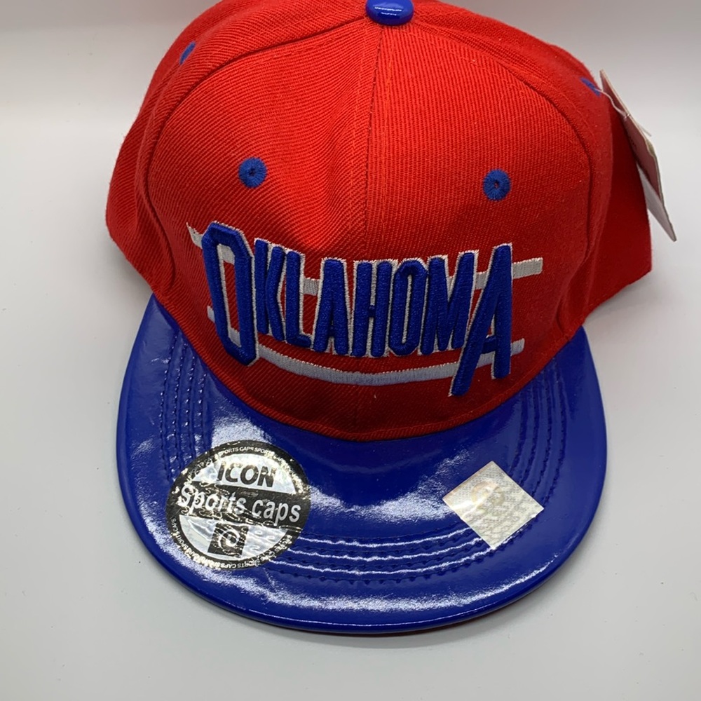 Oklahoma red white and blue baseball hat by Icon Sport premium headwear